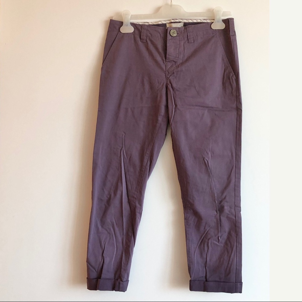 STEFANEL MAUVE COLOUR BUTTON FLY CHINOS